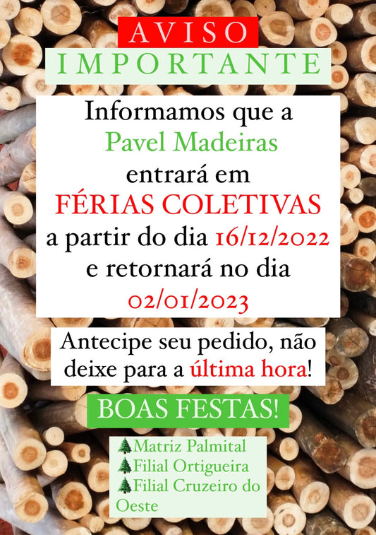 Aviso de férias!